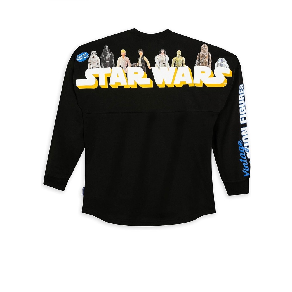 Disney Parks Star Wars Spirit Jersey Vintage Kenner Action Figure Black NWT S - Picture 3 of 6